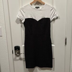 Express Black and White Mini Dress Size XS